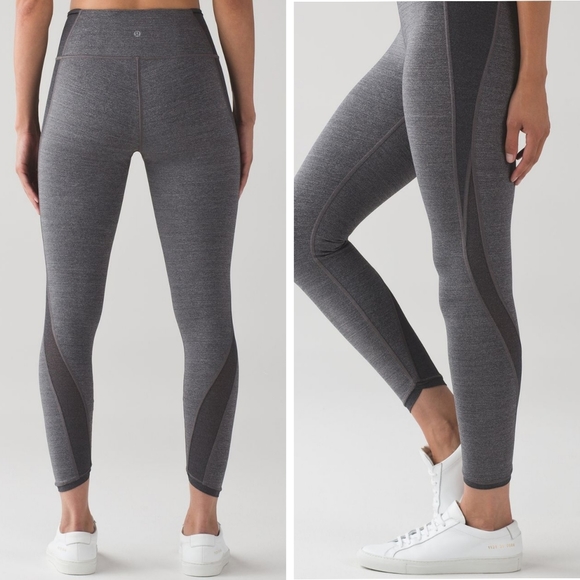 lululemon athletica Pants - Lululemon Featherlight Tight Heathered Black Gray size 6